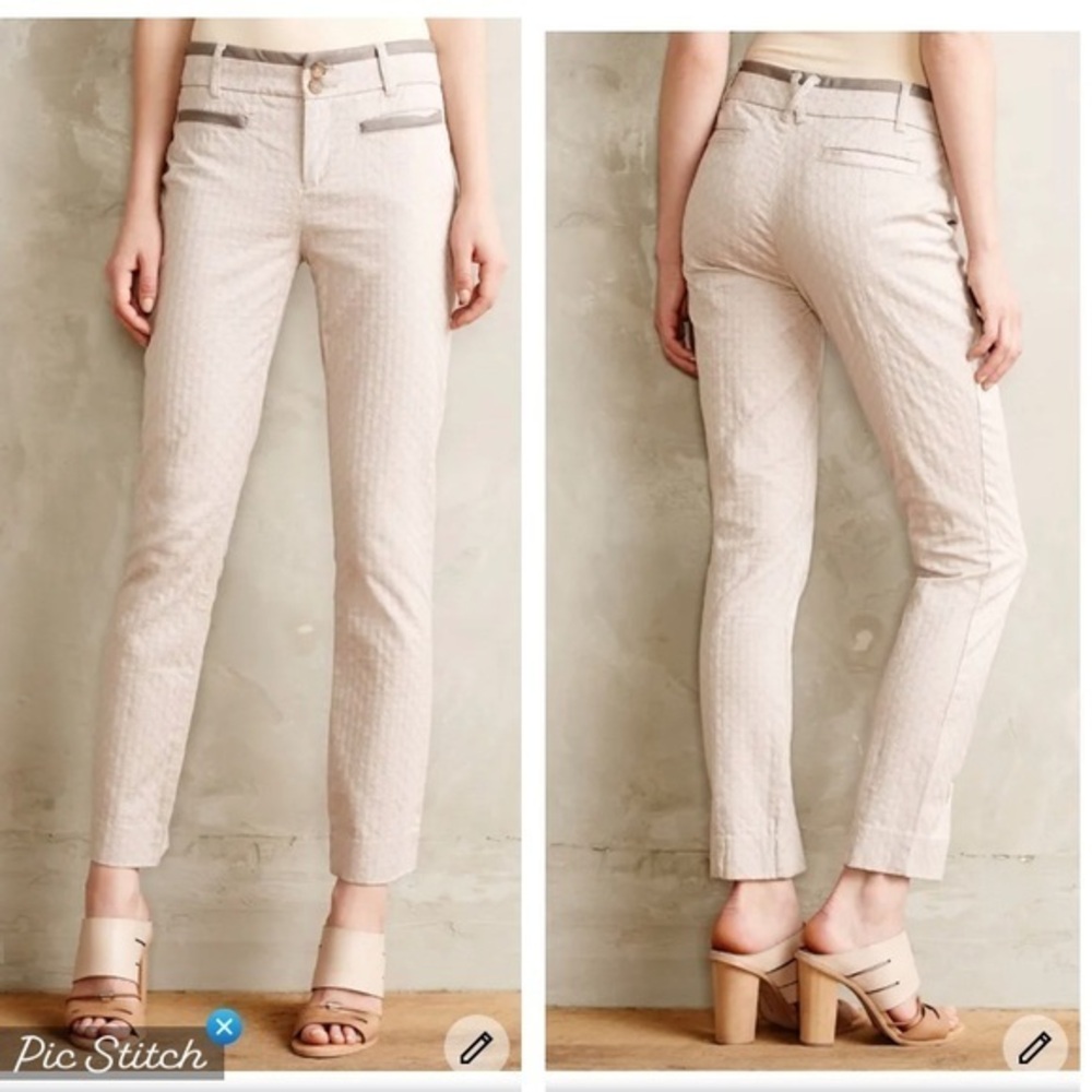 Anthropology Cartonnier Charlie Ankle Textured Pants